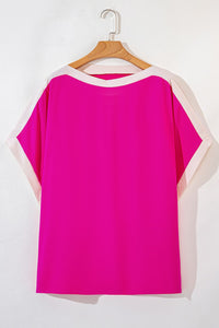 Boat Neck Half Sleeve Blouse