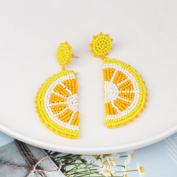 Hazel Blues® |  Alloy Beaded Orange Shape Earrings