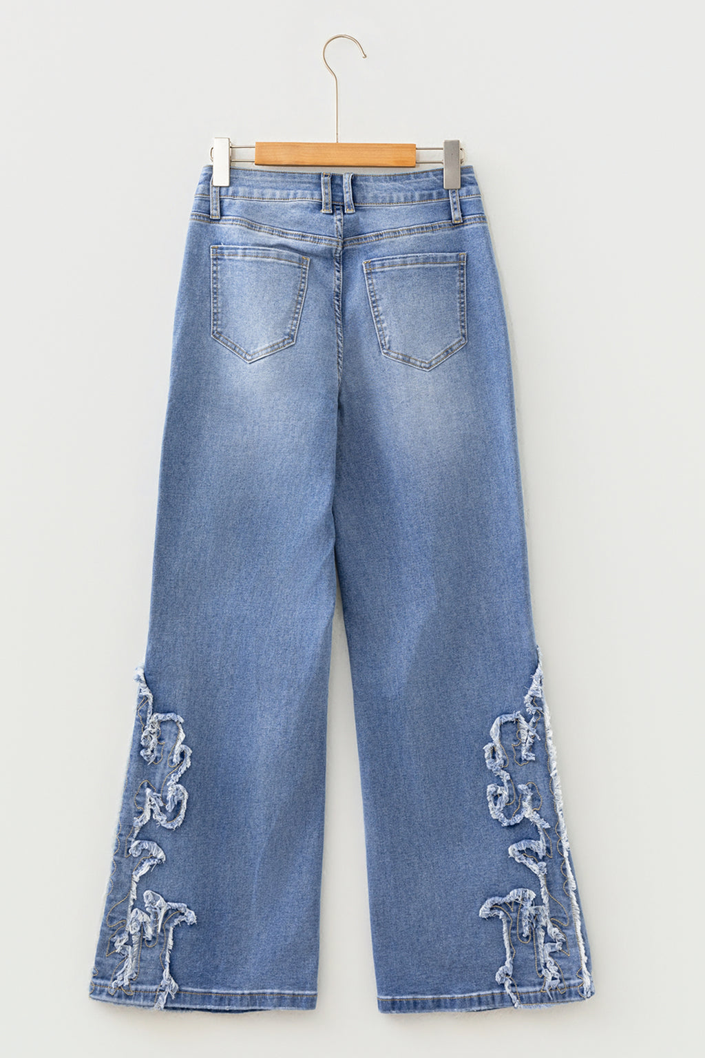 Embroidered Western Print Flare Leg Full Length Jeans