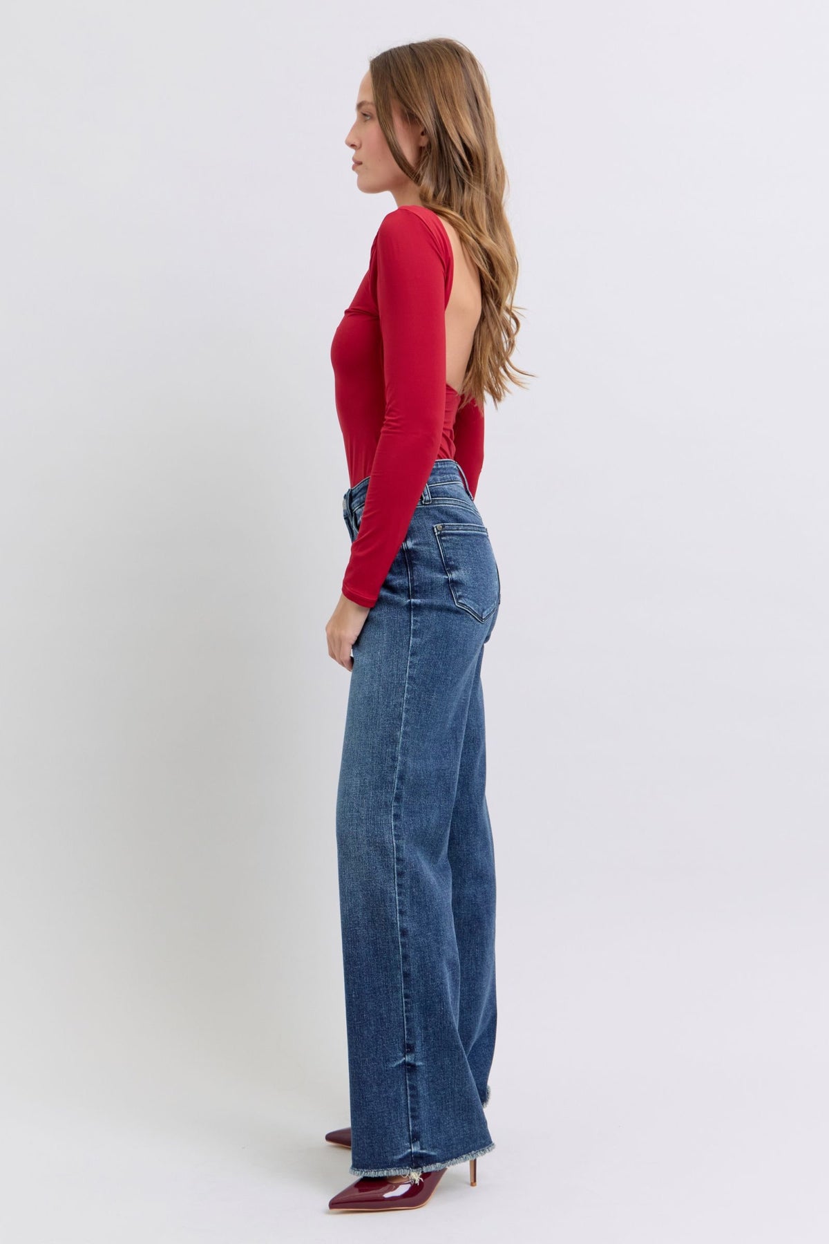 Hazel Blues® |  Judy Blue Raw Hem Mid Rise Jeans