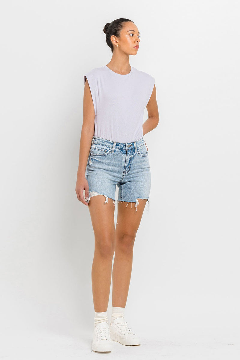 Hazel Blues® |  Vervet by Flying Monkey High Rise Denim Shorts