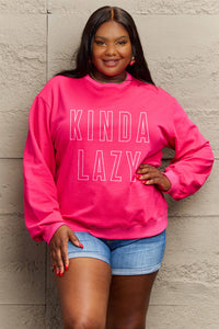 Hazel Blues® |  KINDA LAZY Round Neck Sweatshirt