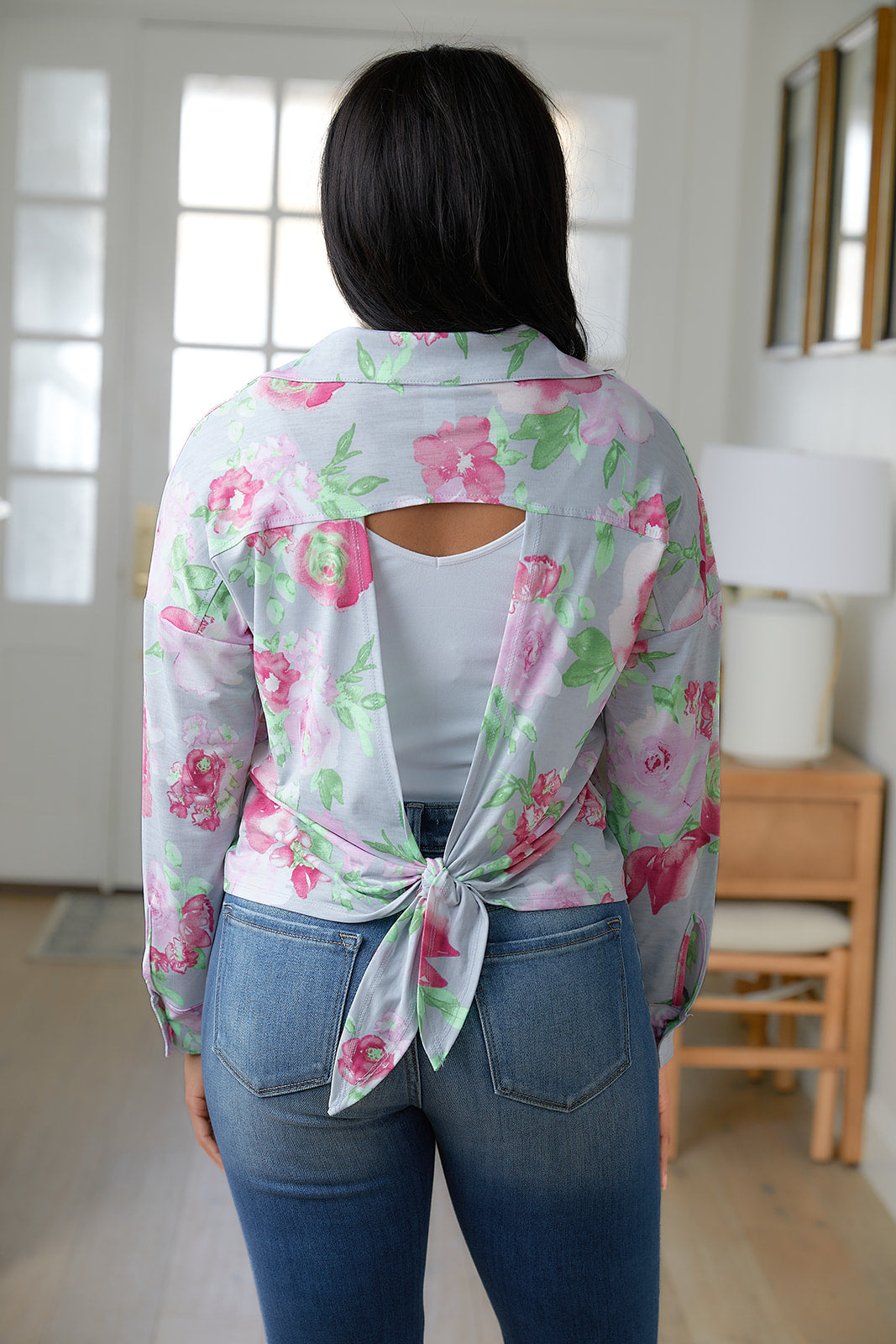 Hazel Blues® |  Thinking On It Open Back Floral Top