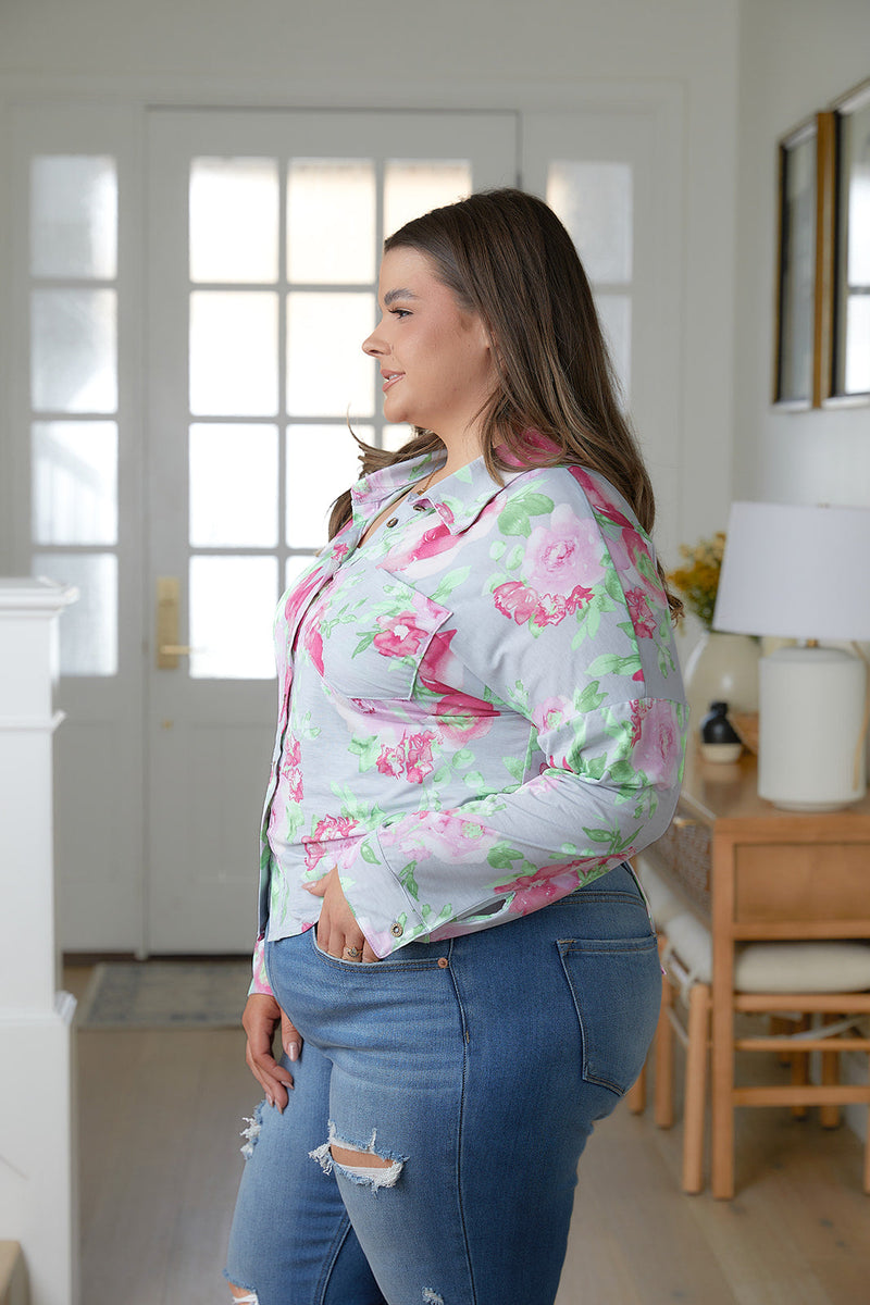 Hazel Blues® |  Thinking On It Open Back Floral Top