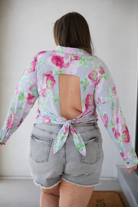 Hazel Blues® |  Thinking On It Open Back Floral Top