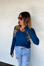 Hazel Blues® |  Fall Brooklyn Snap Henley Top