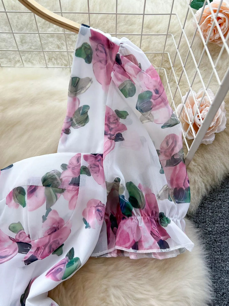 floral print ruffle hem midi dress Hazel Blues