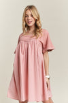 Hazel Blues® |  ADORA Round Neck Half Sleeve Babydoll Dress