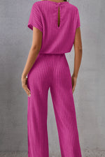 Hazel Blues® |  Round Neck Short Sleeve Jumpsuit
