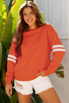 Hazel Blues® |  Evergreen Varsity Striped Detail Drop Shoulder Oversized Sweatshirt