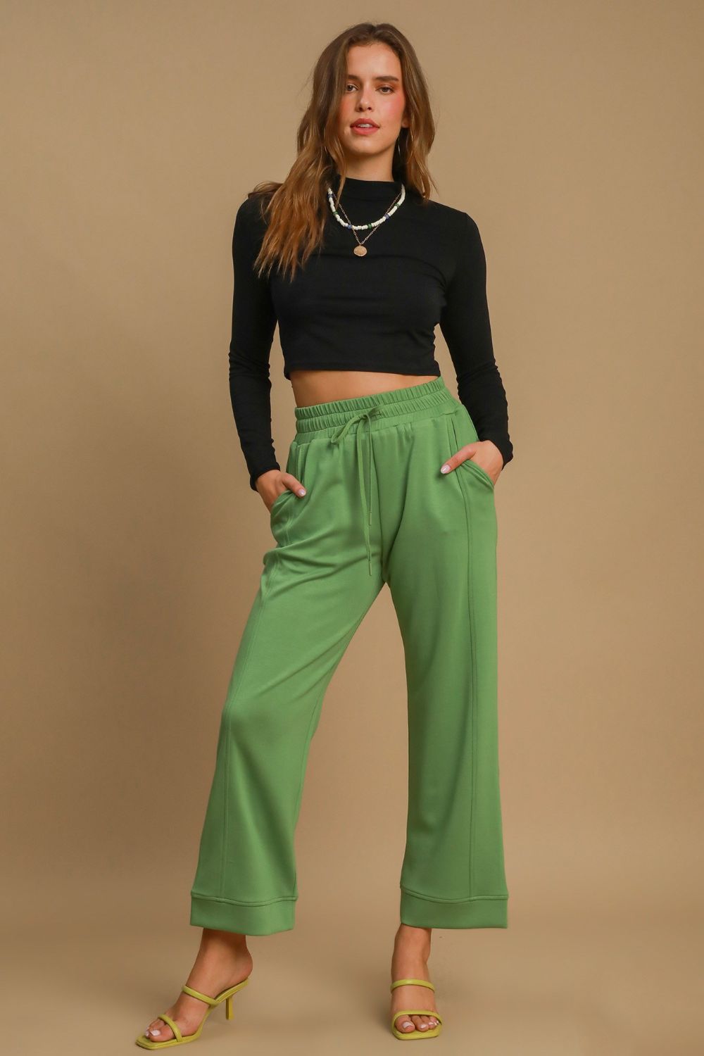 Hazel Blues® |  Umgee Drawstring Wide Leg Pants with Pockets