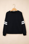 Hazel Blues® |  Evergreen Varsity Striped Detail Drop Shoulder Oversized Sweatshirt