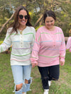 Hazel Blues® |  PREORDER: Just Too Good Rainbow Striped Sweater in Two Colors