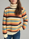 Hazel Blues® |  Contrast Stripes Turtleneck Long Sleeve Sweater