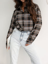 Hazel Blues® |  Plaid Collared Neck Long Sleeve Shirt