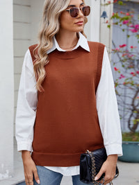 Hazel Blues® |  Buttoned Round Neck Sweater Vest