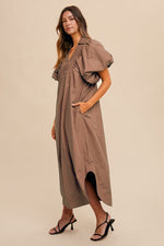 Hazel Blues® |  Annie Wear Smocked Puff Sleeve Midi Dress