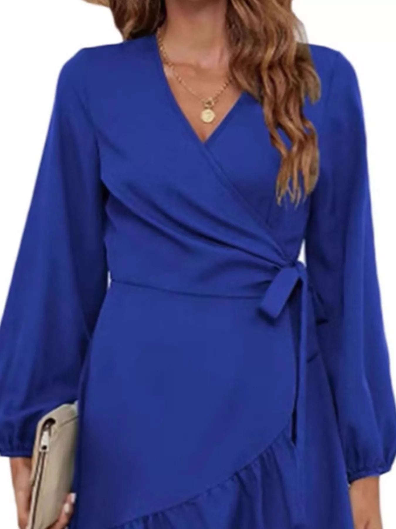 hazel wrap frill midi dress Hazel Blues