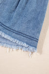 Hazel Blues® |  Raw Hem Collared Neck Short Sleeve Denim Dress