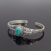 Hazel Blues® |  Artificial Turquoise Alloy Open Bracelet