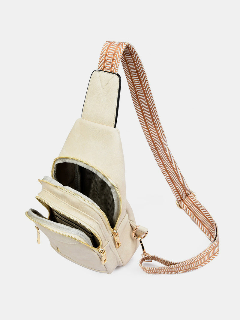 Hazel Blues® |  PU Leather Adjustable Strap Crossbody Bag