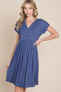 Hazel Blues® |  BOMBOM V-Neck Short Sleeve Dress