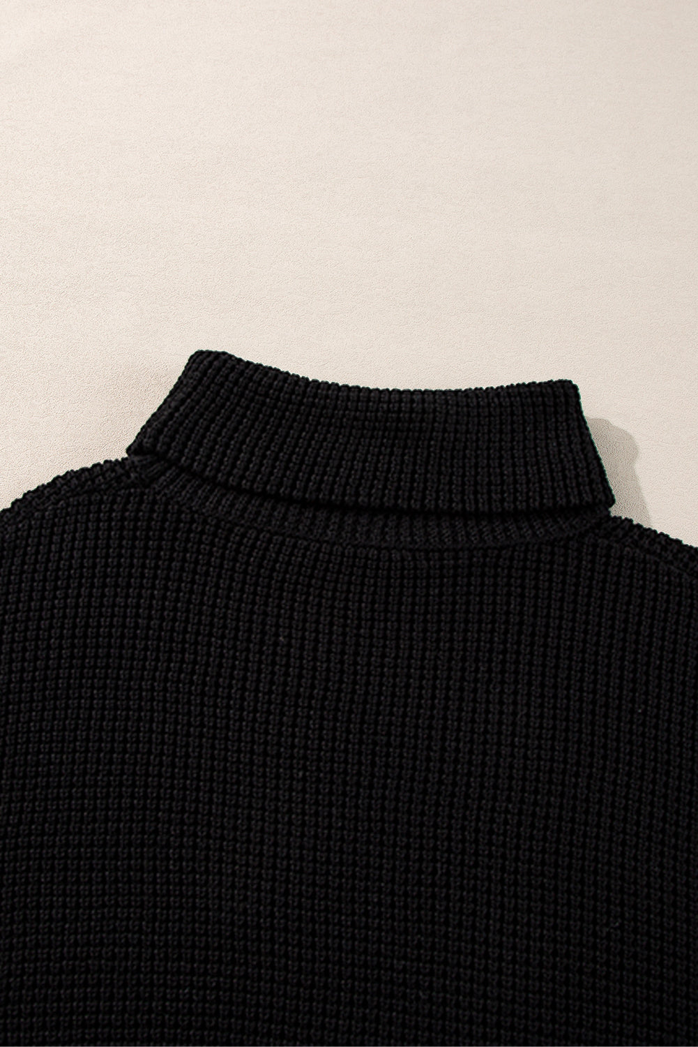 Hazel Blues® |  Striped & Checkered Turtleneck Dropped Shoulder Sweater