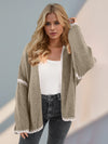 Hazel Blues® |  Double Take Contrast Open Front Dropped Shoulder Cardigan