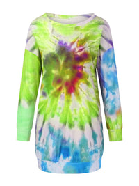 Hazel Blues® |  Tie-Dye Round Neck Long Sleeve Dress