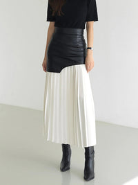 Hazel Blues® |  Pleated Contrast High Rise Skirt