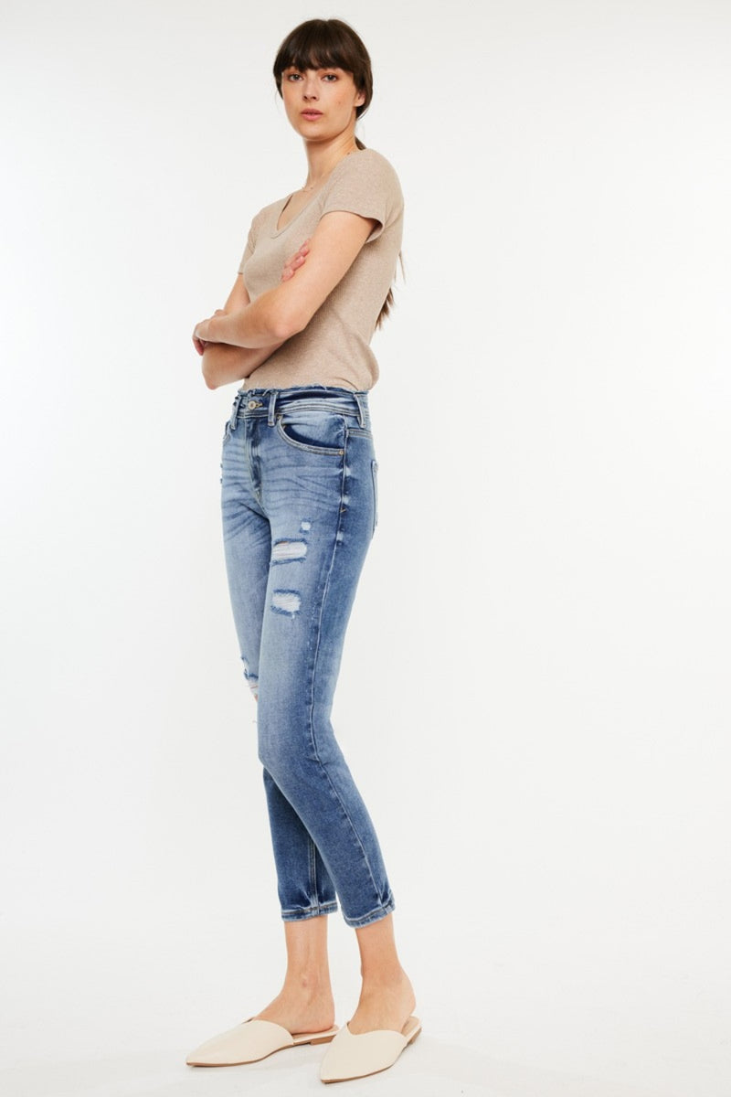 Hazel Blues® |  Kancan High Rise Distressed Mom Jeans