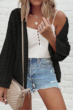 Hazel Blues® |  Openwork Open Front Dropped Shoulder Cardigan