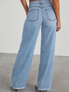 Hazel Blues® |  Raw Hem Wide Leg Jeans with Pockets