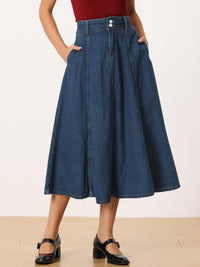 Hazel Blues® |  High Rise Denim Skirt with Pockets