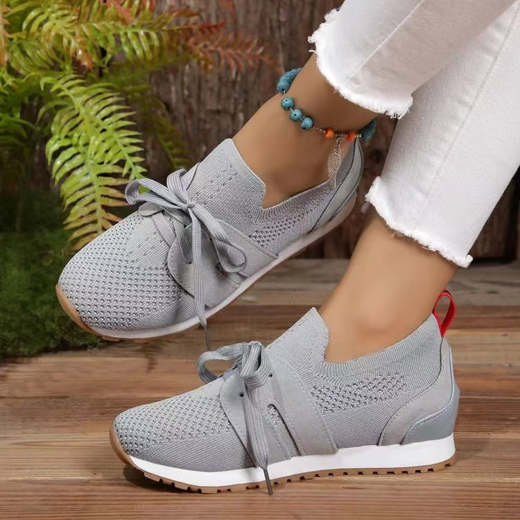 Lace Up Round Toe Woven Athletic