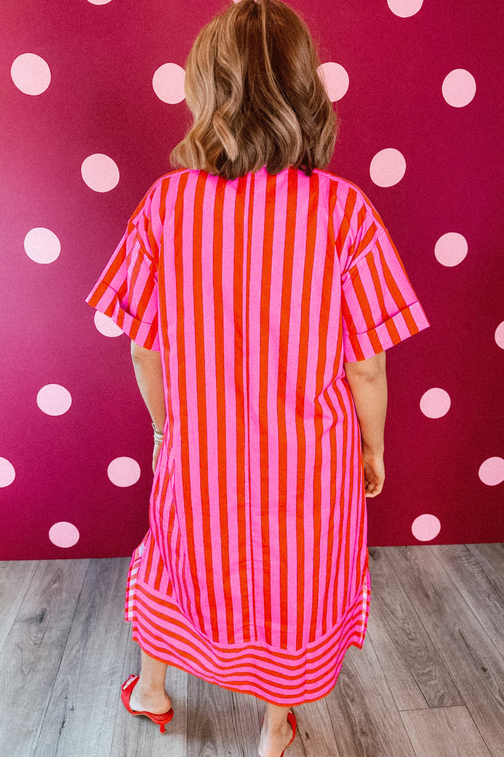 Hazel Blues® |  Stripe Right Dress | V-Neck Dress