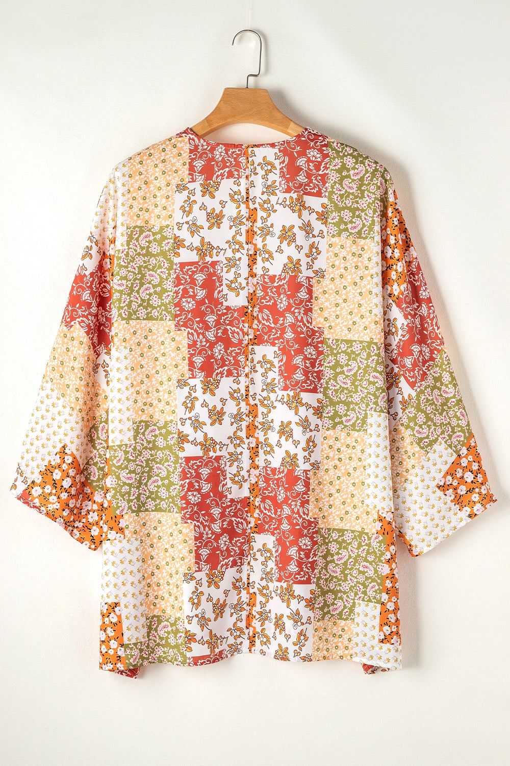 Hazel Blues® |  Printed Open Front Long Sleeve Cover-Up