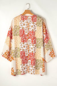 Hazel Blues® |  Printed Open Front Long Sleeve Cover-Up