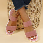 Hazel Blues® |  Rubber Open Toe Low Heel Sandals