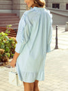 Hazel Blues® |  Ruffled Striped Notched Mini Dress