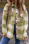 Hazel Blues® |  Pocketed Plaid Collared Neck Shacket