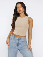 Hazel Blues® |  Round Neck Cropped Tank