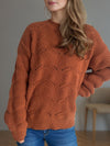 Hazel Blues® |  Openwork Round Neck Dropped Shoulder Sweater