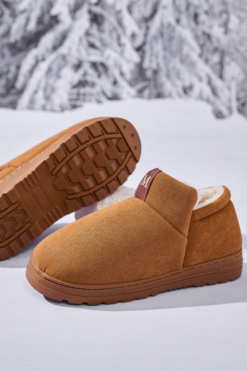 Hazel Blues® |  Letter M Suede Round Toe Slippers