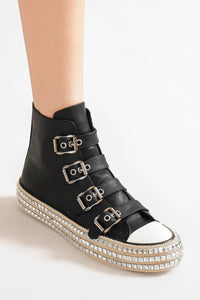 Hazel Blues® |  Beast Fashion Multi-Buckle Straps Studded Platform Sneakers