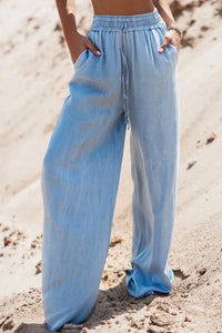 Hazel Blues® |  Drawstring Wide Leg Jeans