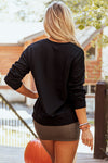 Hazel Blues® |  Black Halloween Ghosts Print Round Neck Sweatshirt