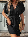 Hazel Blues® |  Plunge Short Sleeve Mini Dress