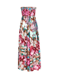 Hazel Blues® |  Smocked Printed Sleeveless Maxi Dress