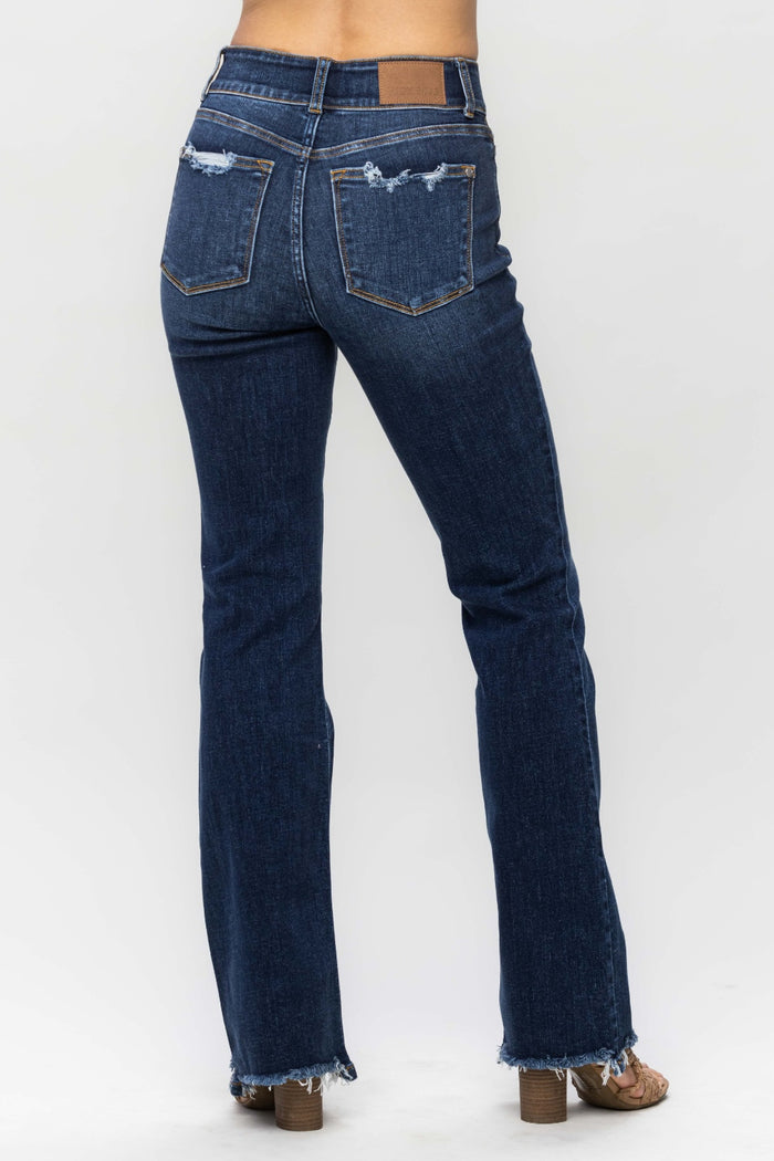 Hazel Blues® |  Judy Blue Frayed Hem Bootcut Jeans